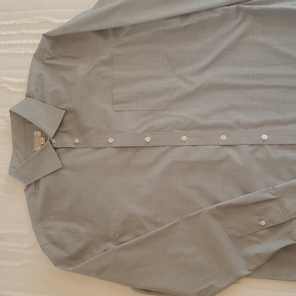 Grey print men's dress shirt